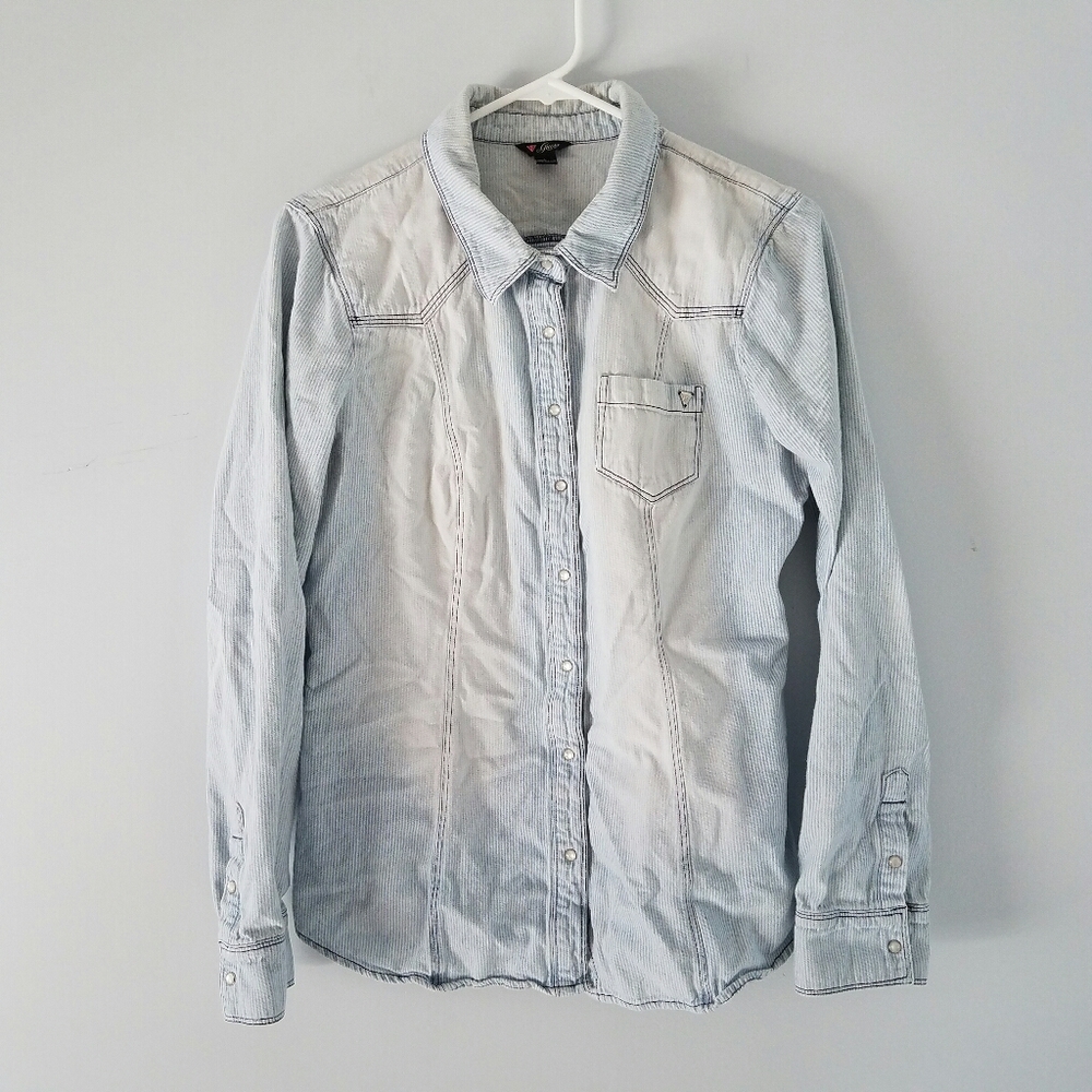 Guess long sleeve top BluePin stripe size